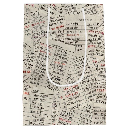 Sac Cadeau Moyen Collection de cartes de bibliothèque ancienne (Dos)