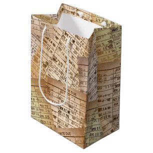 Sac Cadeau Moyen Collection de cartes de bibliothèque vintage