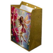 Sac Cadeau Moyen Collection de fées de Noël - Cheveux d'Auburn (Dos Angle)