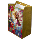 Sac Cadeau Moyen Collection de fées de Noël - Cheveux de gingembre (Dos Angle)