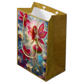 Sac Cadeau Moyen Collection de fées de Noël - Cheveux rouges (Devant Angle)