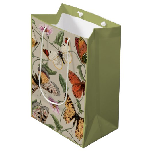Sac Cadeau Moyen Collection de la papillon Moth Nature Dessin (Devant Angle)