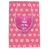 Sac Cadeau Moyen Collection de la Saint-Valentin rose moderne (Devant)