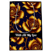 Sac Cadeau Moyen Collection de Roses d'or Boho moderne (Devant)