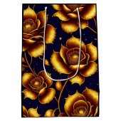 Sac Cadeau Moyen Collection de Roses d'or Boho moderne (Dos)