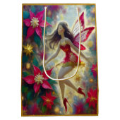 Sac Cadeau Moyen Collection Fée de Noël - Cheveux Brown foncés (Dos)