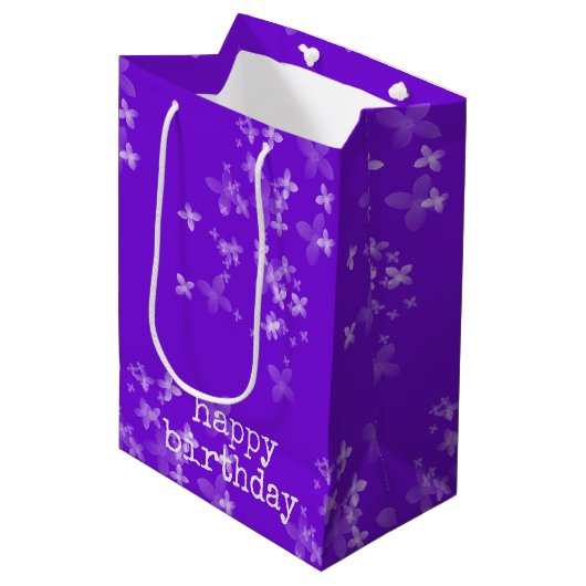 Sac Cadeau Moyen collection florale transparente (Devant Angle)