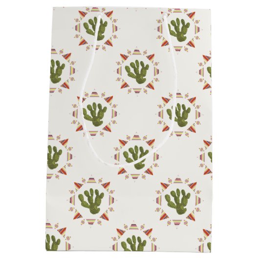 Sac Cadeau Moyen Collection Llamarama | Cercle de cactus (Dos)