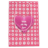 Sac Cadeau Moyen Collection moderne d'amour du coeur rose (Devant)