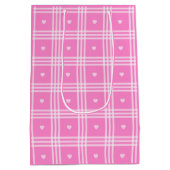 Sac Cadeau Moyen Collection moderne Plaid Pink Heart (Dos)