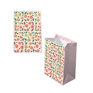 Sac Cadeau Moyen Collection Poires Dorées Rose