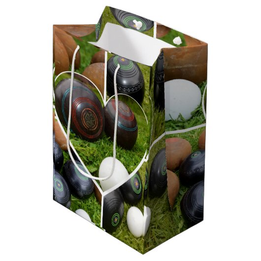 Sac Cadeau Moyen Collection vintage de pelouses, (Devant Angle)