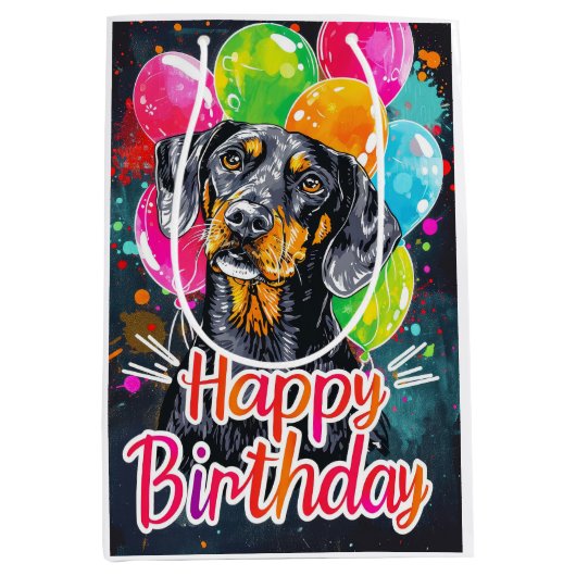 Sac Cadeau Moyen Collier bleu avec ballons (Devant)