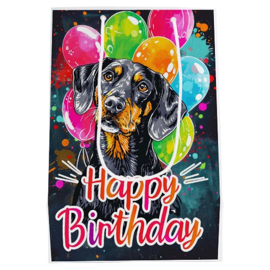 Sac Cadeau Moyen Collier bleu avec ballons (Dos)