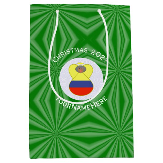 Sac Cadeau Moyen Colombien Abuelita Angel pour Noël (Devant)