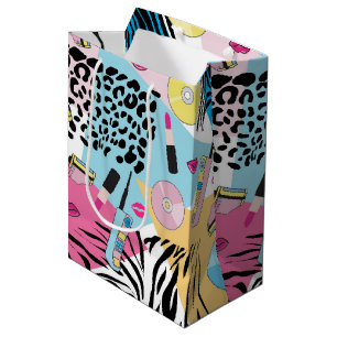 Sac Cadeau Moyen Colorful Retro 1990's Nineties Motif
