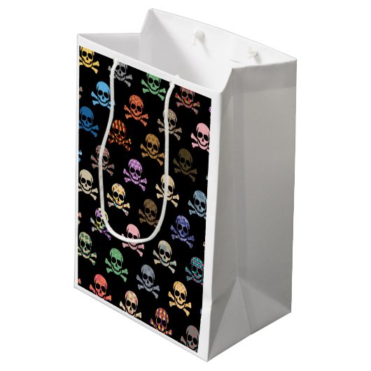 Sac Cadeau Moyen Colorful Skull (Dos Angle)
