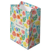 Sac Cadeau Moyen Colourful Watercolor Pastel Floral (Dos Angle)