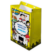 Sac Cadeau Moyen Comics DC | Justice League - Anniversaire de Chibi (Devant Angle)