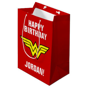 Sac Cadeau Moyen Comics DC   Logo Wonder Woman   Joyeux anniversair
