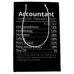 Sac Cadeau Moyen Comptable Nutrition Fact, Nutrition Fact