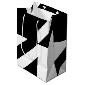 Sac Cadeau Moyen Conception abstraite en noir et blanc (Devant Angle)