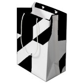Sac Cadeau Moyen Conception abstraite en noir et blanc (Dos Angle)
