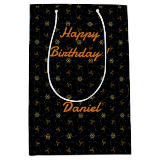 Sac Cadeau Moyen Conception abstraite noir