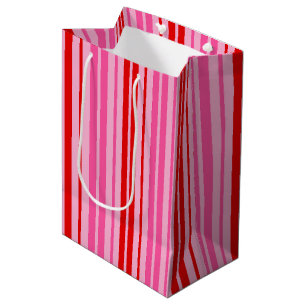 Sac Cadeau Moyen Conception de bandes verticales rose bubble gum ro