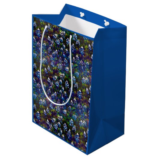 Sac Cadeau Moyen Conception de blitz Blue Bonnet du Texas (Dos Angle)