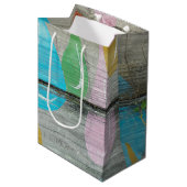 Sac Cadeau Moyen Conception de bois rustique (Devant Angle)