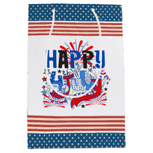 Sac Cadeau Moyen Conception de célébration patriotique du 4 juillet