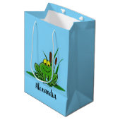 Sac Cadeau Moyen Conception de grenouille verte (Devant Angle)