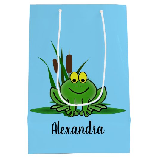 Sac Cadeau Moyen Conception de grenouille verte (Dos)