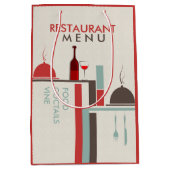 Sac Cadeau Moyen Conception de menu de restaurant géométrique moder (Devant)