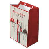 Sac Cadeau Moyen Conception de menu de restaurant géométrique moder (Dos Angle)