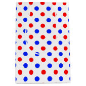Sac Cadeau Moyen Conception de points noirs blancs rouges bleus  (Devant)