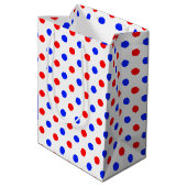 Sac Cadeau Moyen Conception de points noirs blancs rouges bleus  (Dos Angle)