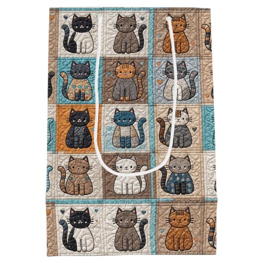 Sac Cadeau Moyen Conception de surface composée de chats (Dos)