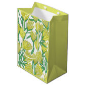 Sac Cadeau Moyen Conception du Protea jaune (Devant Angle)