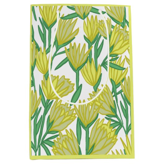 Sac Cadeau Moyen Conception du Protea jaune (Devant)