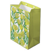 Sac Cadeau Moyen Conception du Protea jaune (Dos Angle)
