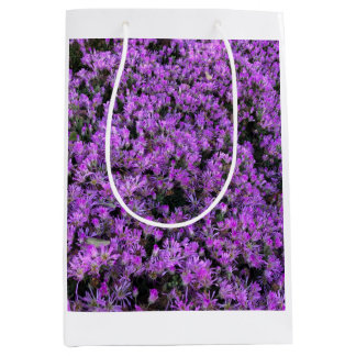 Sac Cadeau Moyen Conception florale en violet