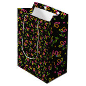 Sac Cadeau Moyen Conception florale multicolore (Devant Angle)