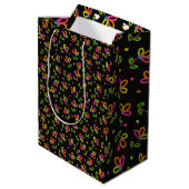 Sac Cadeau Moyen Conception florale multicolore (Dos Angle)