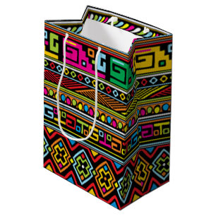 Sac Cadeau Moyen Conception Motif africaine colorée