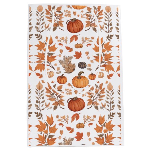 Sac Cadeau Moyen Conception motif d'automne (Devant)