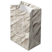 Sac Cadeau Moyen Conception texturée abstraite ivoire (Devant Angle)