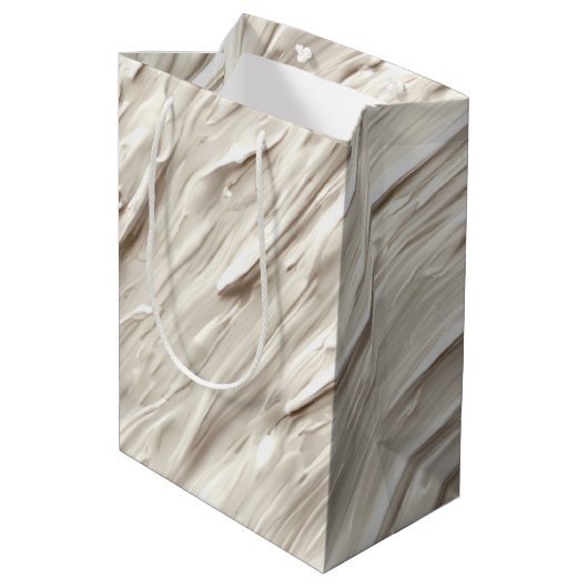 Sac Cadeau Moyen Conception texturée abstraite ivoire (Dos Angle)