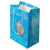 Sac Cadeau Moyen Conch Shell "Beach Life" (Devant Angle)